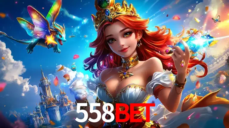 A princesa de um reino de fantasia mágico, com seu pequeno dragão, apresentando um mundo de prêmios encantados nos jogos de caça-níqueis do cassino 558bet.